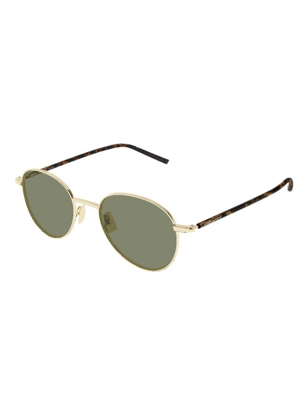 New Saint Laurent Unisex Sunglasses Gold Green Lens Metal Frame SL 865 003 50